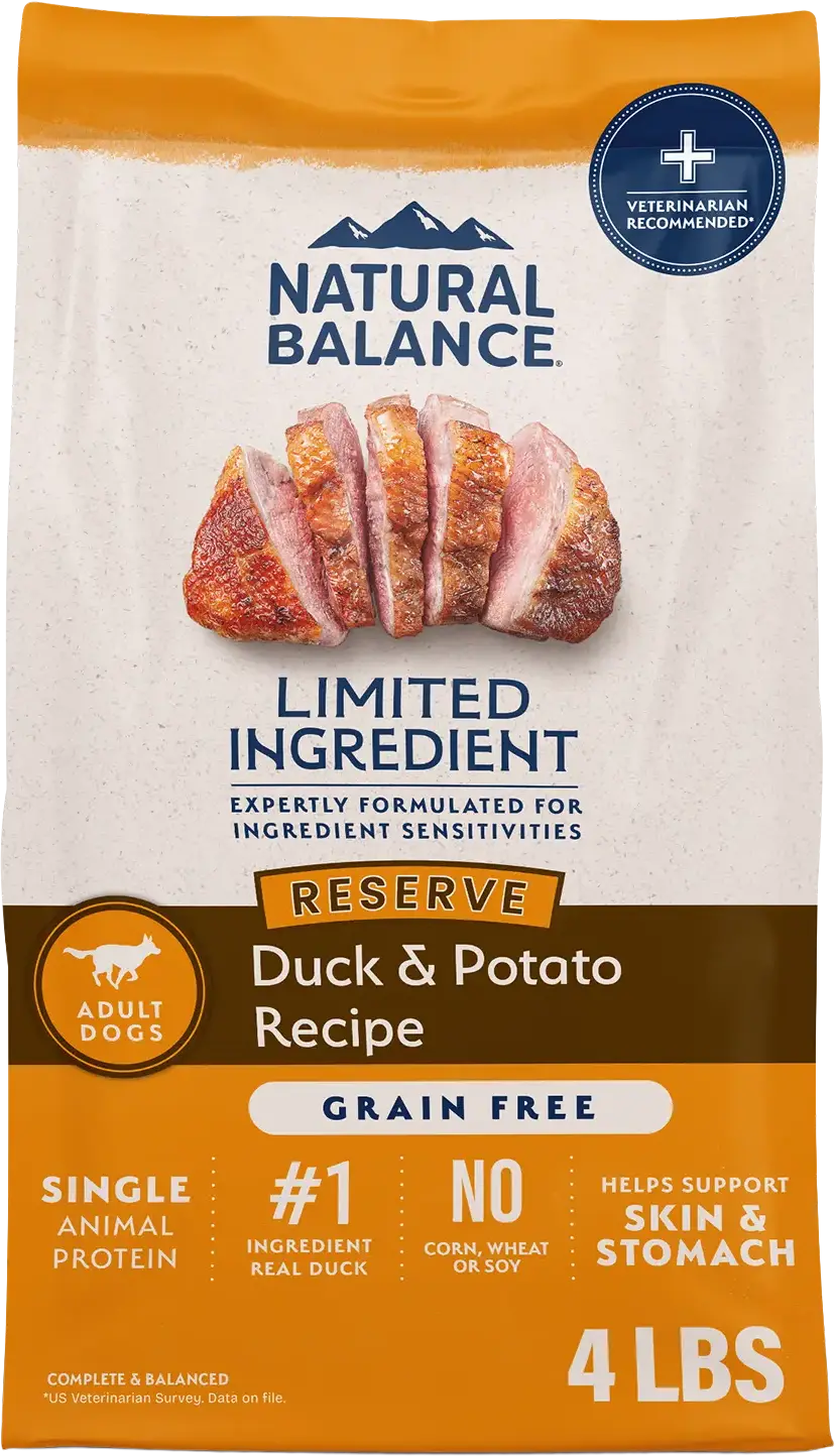 Front of Natural Balance Pet Foods Limited Ingredient Reserve Grain Free Adult Dry Dog Food Duck & Potato 4-lb