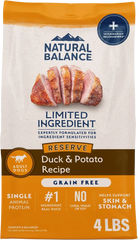 Natural Balance Pet Foods Limited Ingredient Reserve Grain Free Adult Dry Dog Food Duck & Potato 4-lb