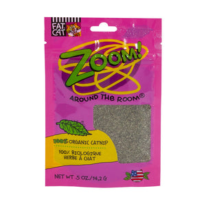 Front of Fat Cat Zoom Around The Room High-Test Organic Catnip 0.5-oz