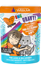 Weruva B.F.F. OMG Chicken, Turkey & Salmon Purr-Fect Plannin'! Dinner in Gravy Wet Cat Food Pouches 2.8-oz