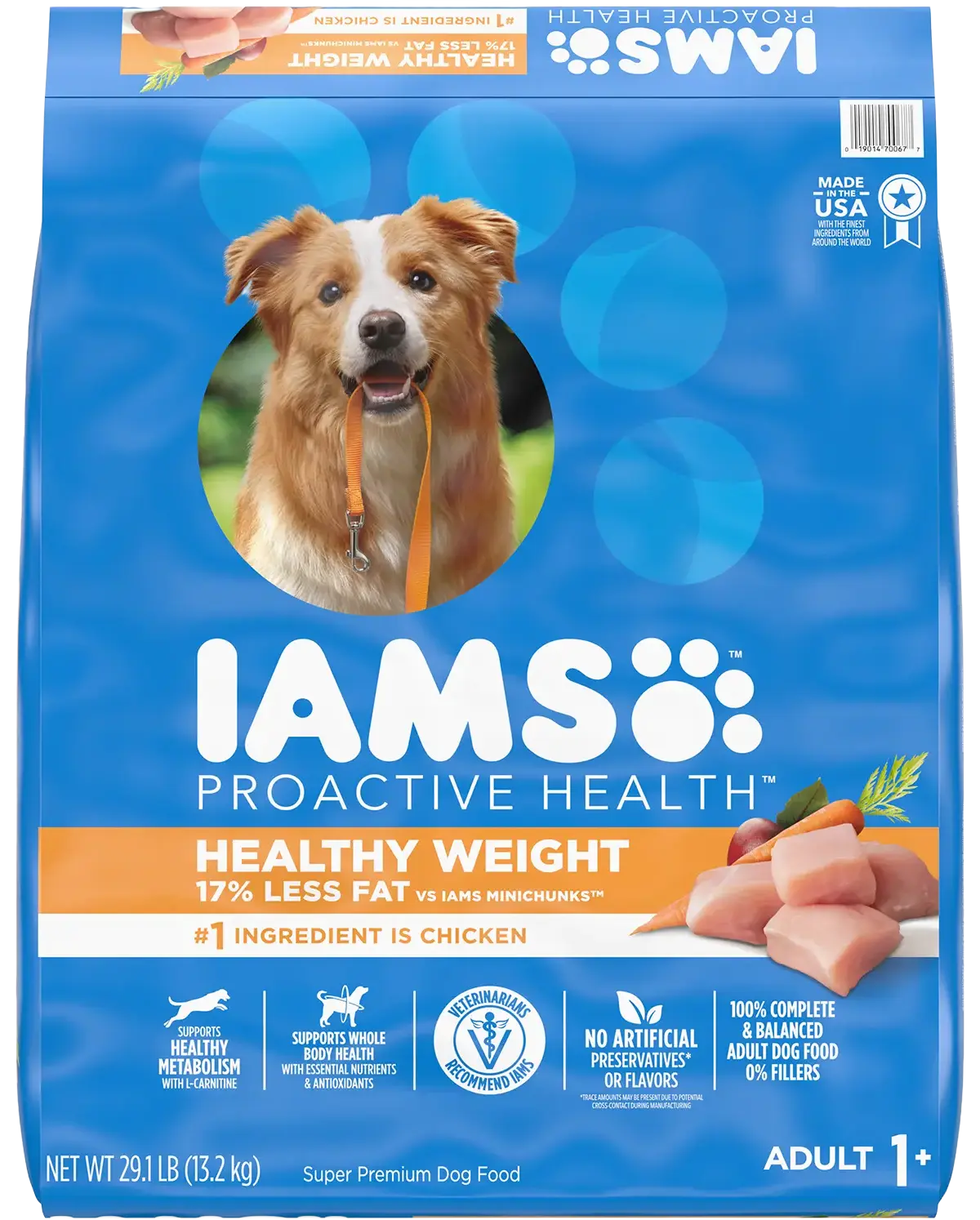 Front of IAMS Healthy Weight Adult Dry Dog Food Chicken 29.1-lb