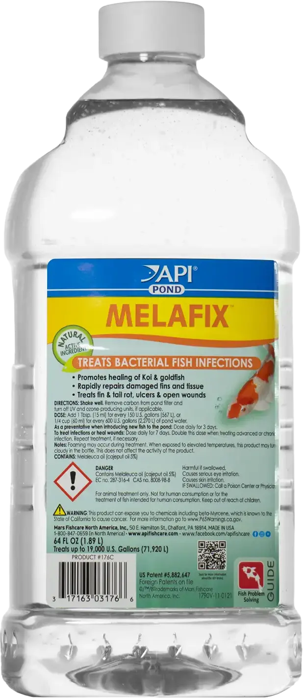 Front of API Pond Melafix Anti-Bacterial Pond Fish Remedy 64-oz