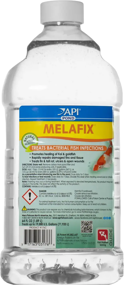 Front of API Pond Melafix Anti-Bacterial Pond Fish Remedy 64-oz