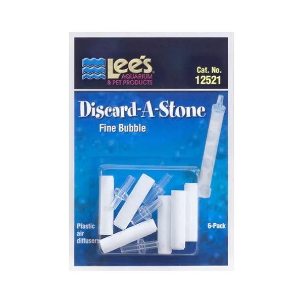 Front of Lee's Aquarium & Pet Products Discard-A-Stone Fine Bubble White 6 Piece
