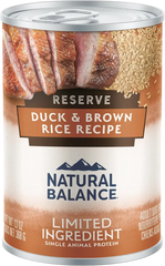 Natural Balance Pet Foods Limited Ingredient Reserve Canned Dog Food Duck & Brown Rice 13-oz