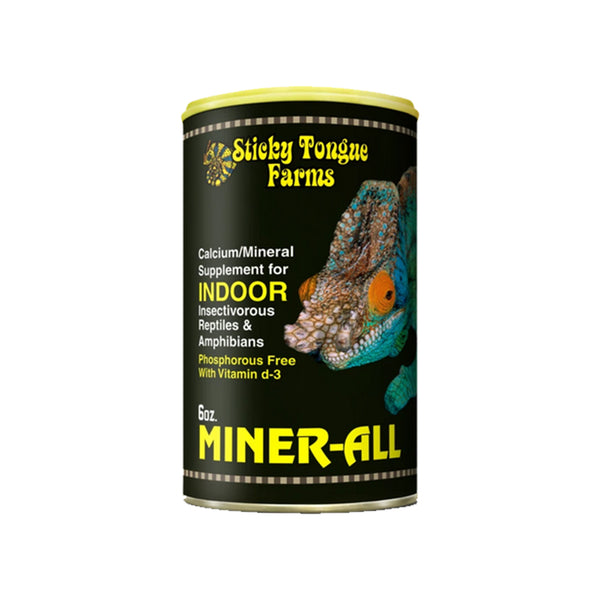 Front of Miner-All Calcium/Mineral Supplement for Indoor Incestivorous Reptiles & Amphibians 6-oz