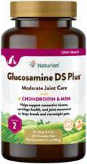 NaturVet Glucosamine-DS Plus Level 2 Time Release Tablets for Dogs & Cats 60 Count 6.3-oz
