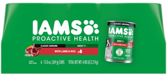 IAMS Proactive Health Adult Wet Dog Food Pate with Lamb & Rice 6 Count 13-oz