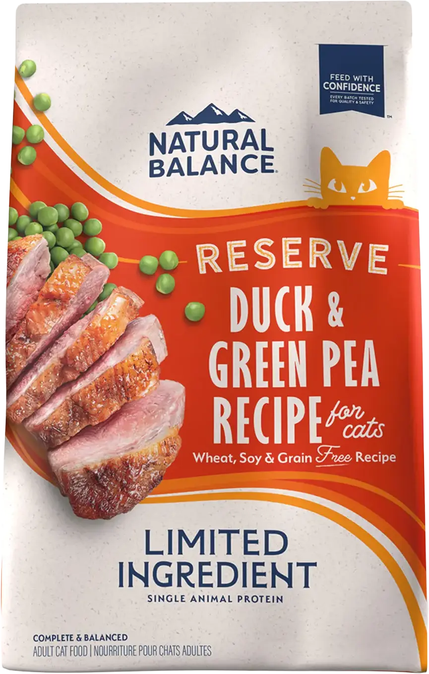 Front of Natural Balance Pet Foods Limited Ingredient Reserve Grain Free Dry Cat Food Green Pea & Duck 10-lb