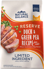 Natural Balance Pet Foods Limited Ingredient Reserve Grain Free Dry Cat Food Duck & Green Pea 10-lb
