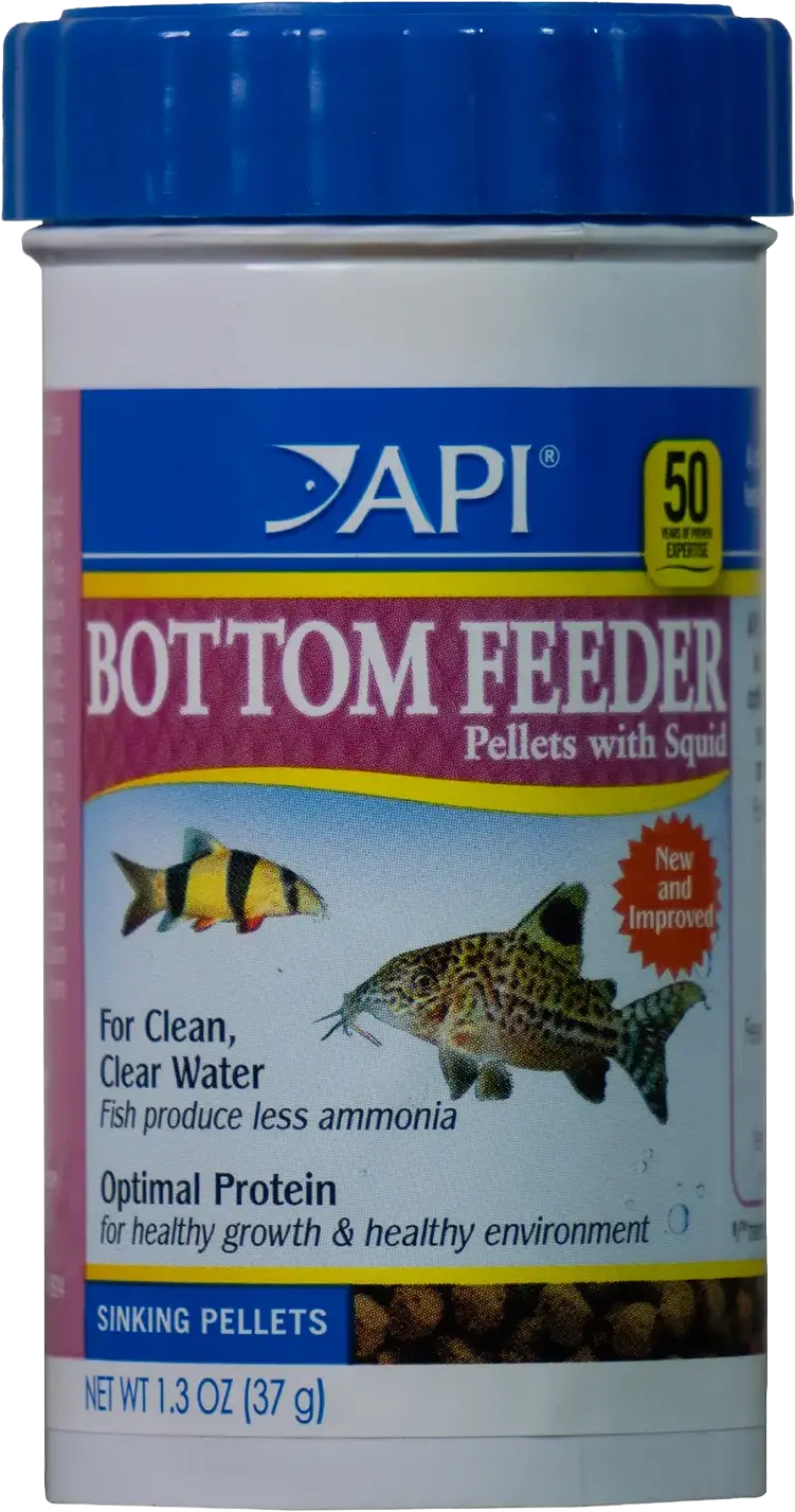 Front of API Bottom Feeder Pellets with Squid Fish Food 1.3-oz