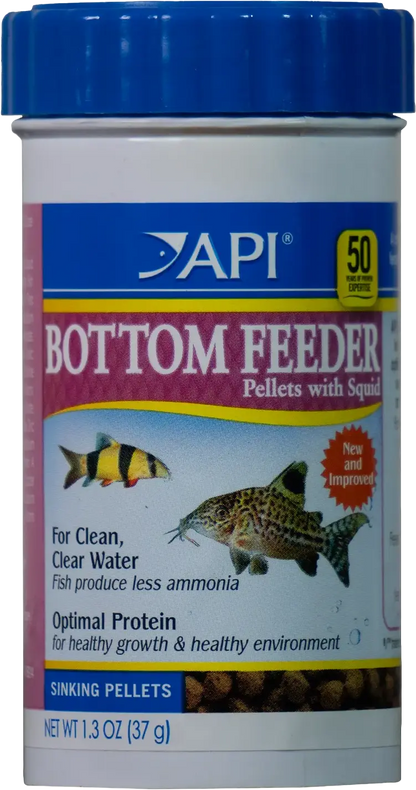Front of API Bottom Feeder Pellets with Squid Fish Food 1.3-oz