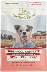 Badlands Ranch Superfood Complete Air-Dried Dog Food Bison & Beef 64-oz