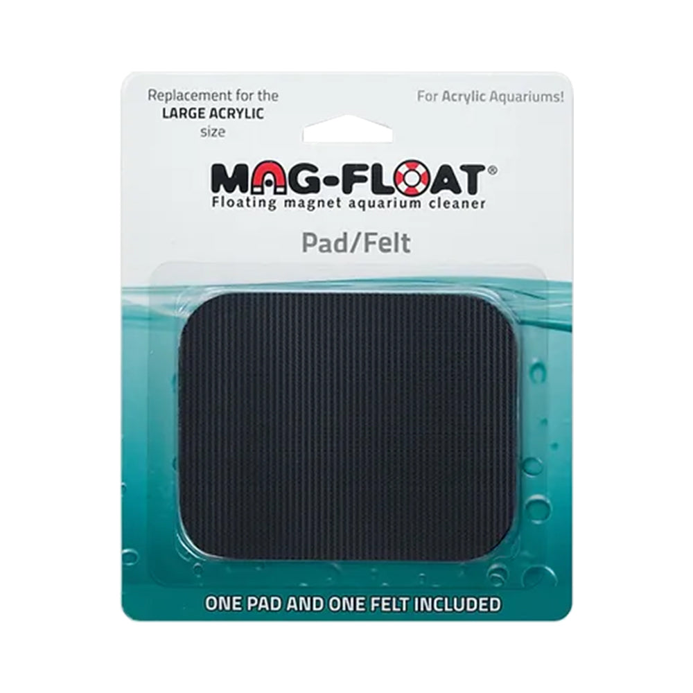 Front of Mag-Float Replacement Pad/Felt Floating Magnet Cleaner for Acrylic Aquariums Black Large