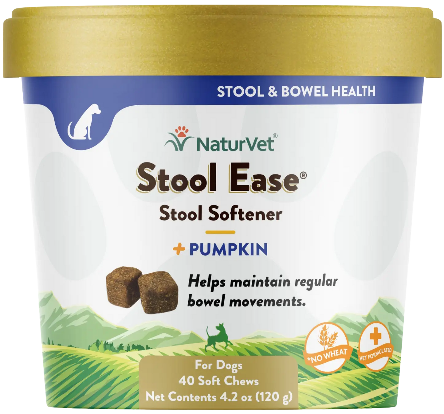 Front of NaturVet Stool Ease Soft Chews for Dogs 40 Count 4.2-oz