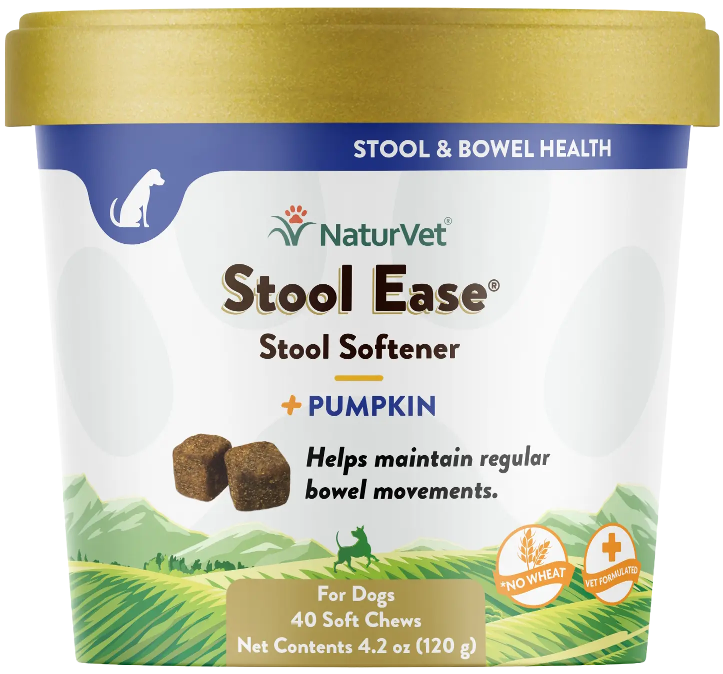 Front of NaturVet Stool Ease Soft Chews for Dogs 40 Count 4.2-oz