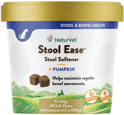 Front of NaturVet Stool Ease Soft Chews for Dogs 40 Count 4.2-oz
