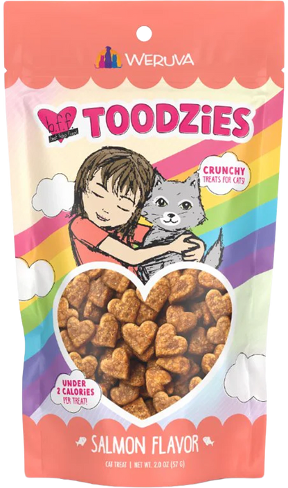 Front of Weruva B.F.F. Toodzies Crunchy Salmon Cat Treats 2-oz