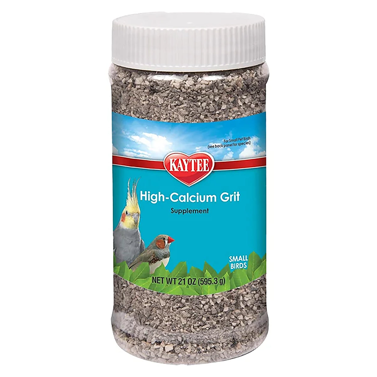 Front of Kaytee Hi-Calcium Grit Supplement for Small Birds 21-oz