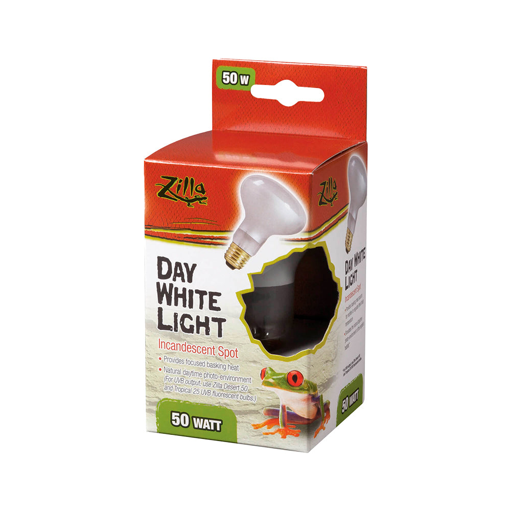 Front of Zilla Day White Light Incandescent Spot Bulb 50W