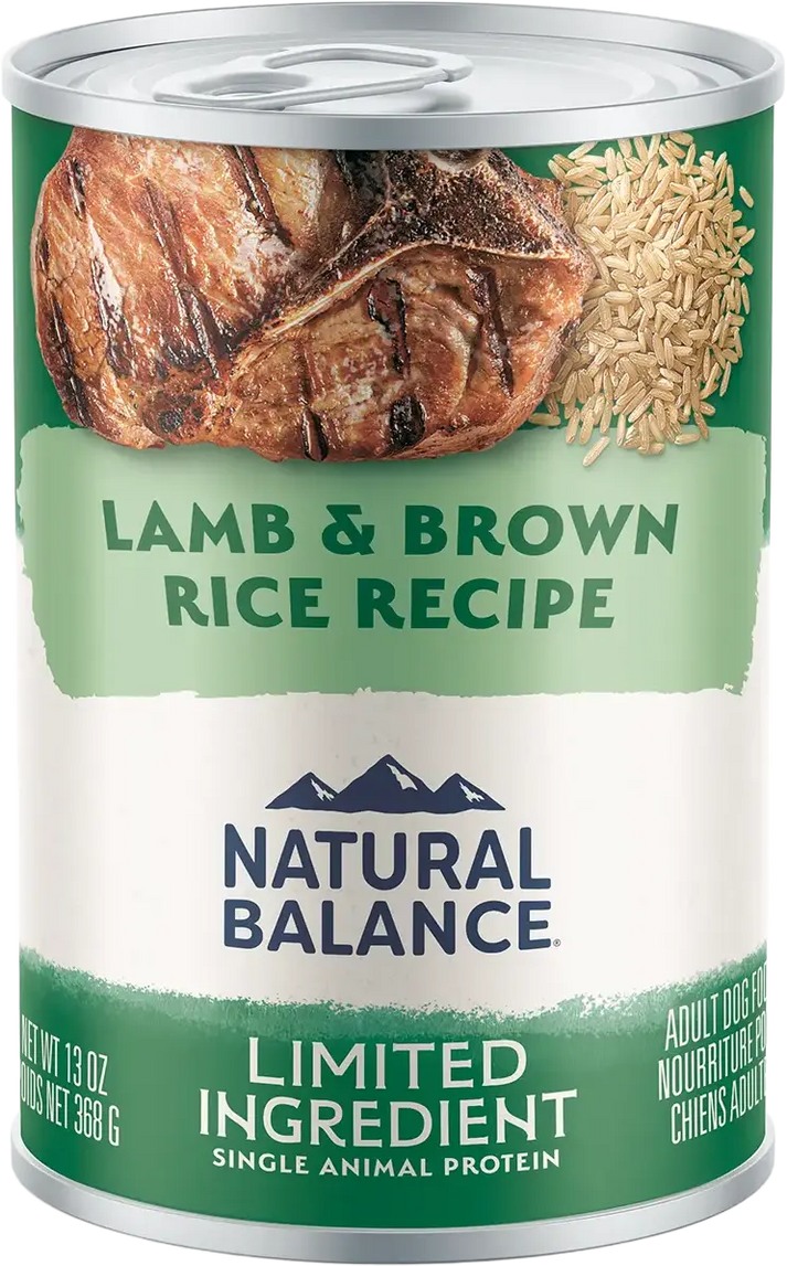 Natural Balance Pet Foods Limited Ingredient Canned Dog Food Lamb & Brown Rice 13-oz