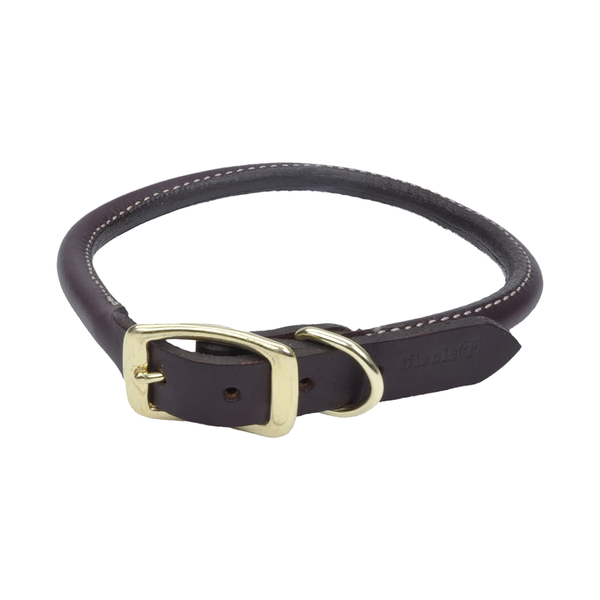Buy Coastal Circle T Latigo Leather Round Dog Collar 3/4X20in