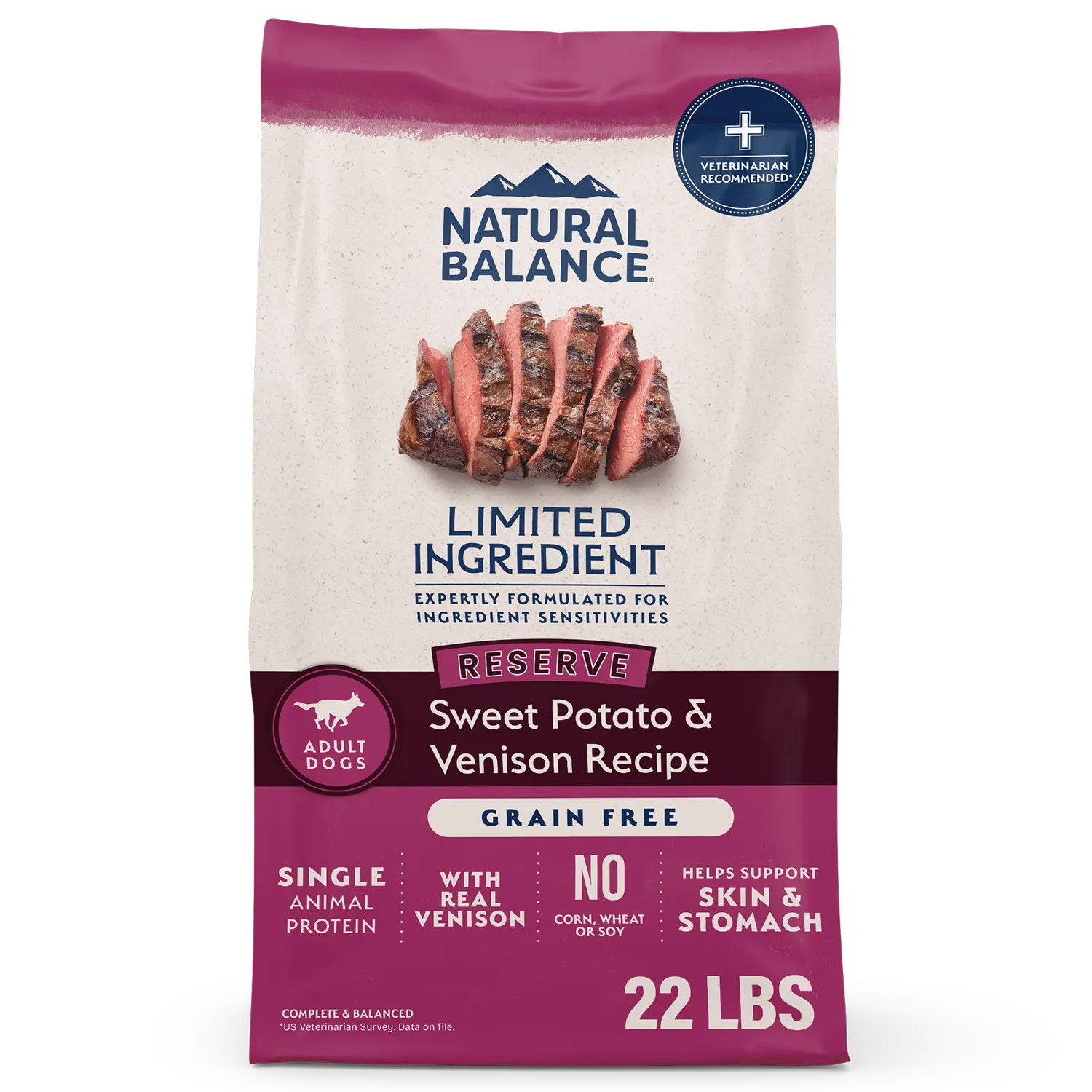 Front of Natural Balance Pet Foods Limited Ingredient Reserve Grain Free Adult Dry Dog Food Sweet Potato & Venison 22-lb