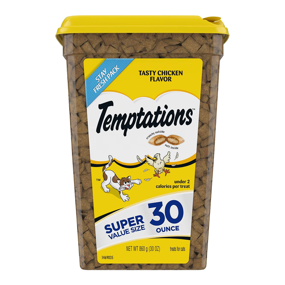 Front of Temptations Classics Crunchy & Soft Adult Cat Treats Tasty Chicken 30-oz