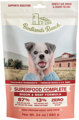Badlands Ranch Superfood Complete Air-Dried Dog Food Bison & Beef 24-oz