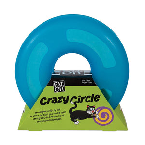 Front of Fat Cat Crazy Circle Catnip Toy Blue Small