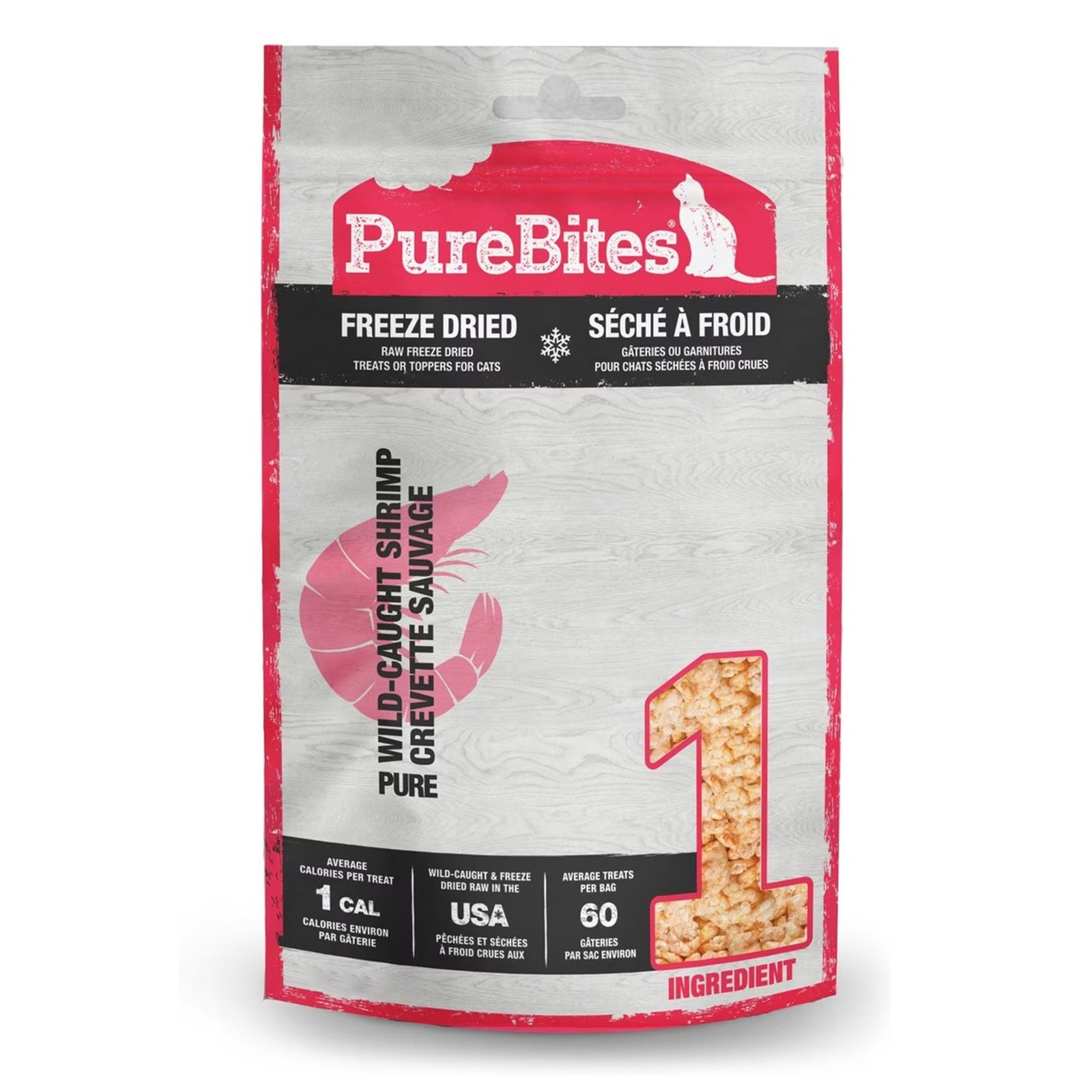 PureBites Shrimp Freeze-Dried Treats for Cats 0.53-oz, Kwik Pets