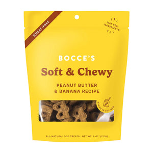 Bocce's Bakery Soft & Chewy Dog Treats Peanut Butter & Banana 6-oz