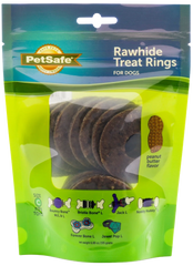 Busy Buddy Gnawhide Dog Treat Ring Refills Natural Rawhide Size C 16 Count 6.88-oz