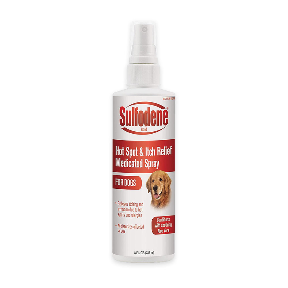 Front of Sulfodene Hot Spot & Itch Relief Medicated Spray for Dogs 8-oz