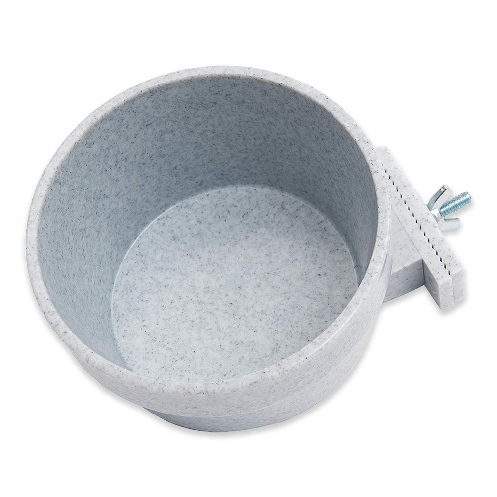 front of Lixit Quick Lock Crock Hanging Feeder Granite 20-oz