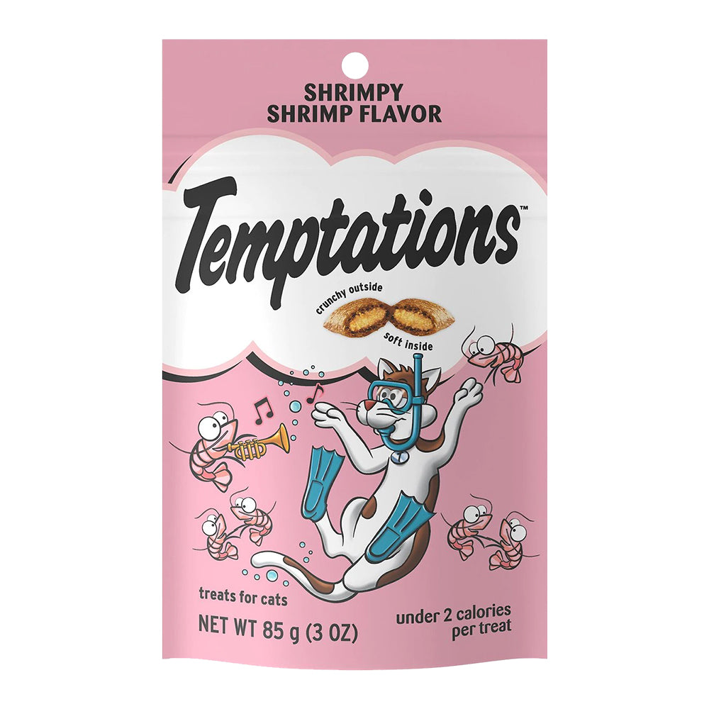 Front of Temptations Classics Crunchy & Soft Adult Cat Treats Shrimpy Shrimp 3-oz