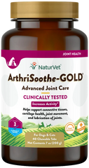 NaturVet ArthriSoothe-GOLD Level 3 Time Release Chewable Tablets for Dogs & Cats 40 Count 7-oz