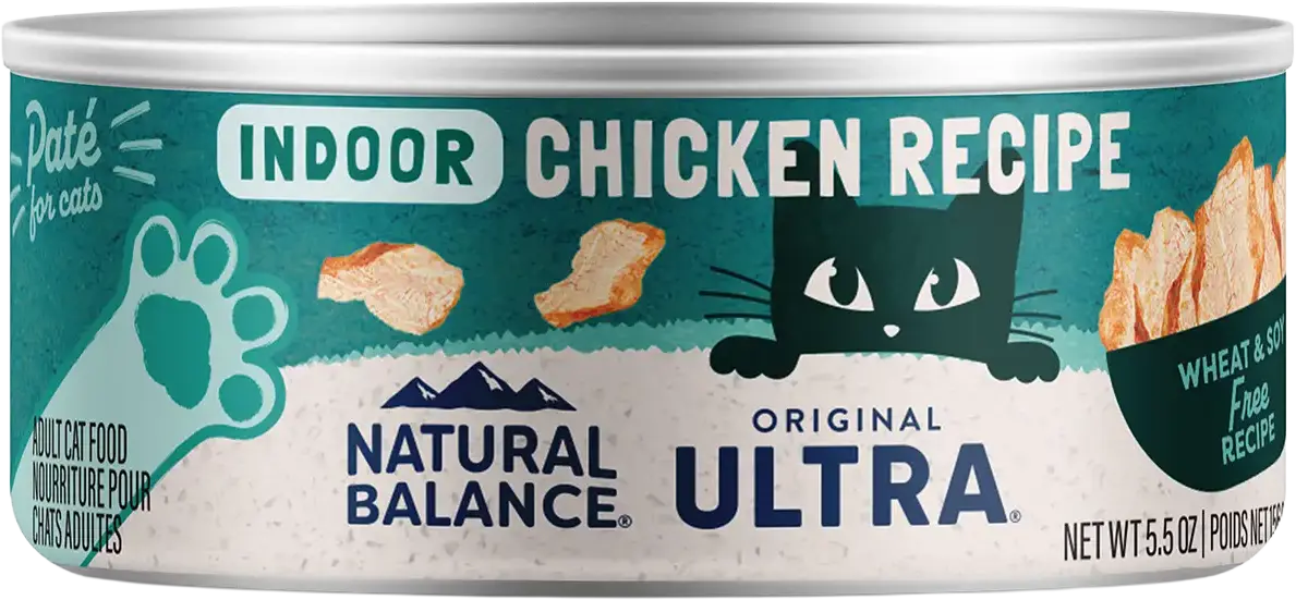 Front of Natural Balance Pet Foods Original Ultra Indoor Canned Cat Food Chicken Formula 5.5-oz