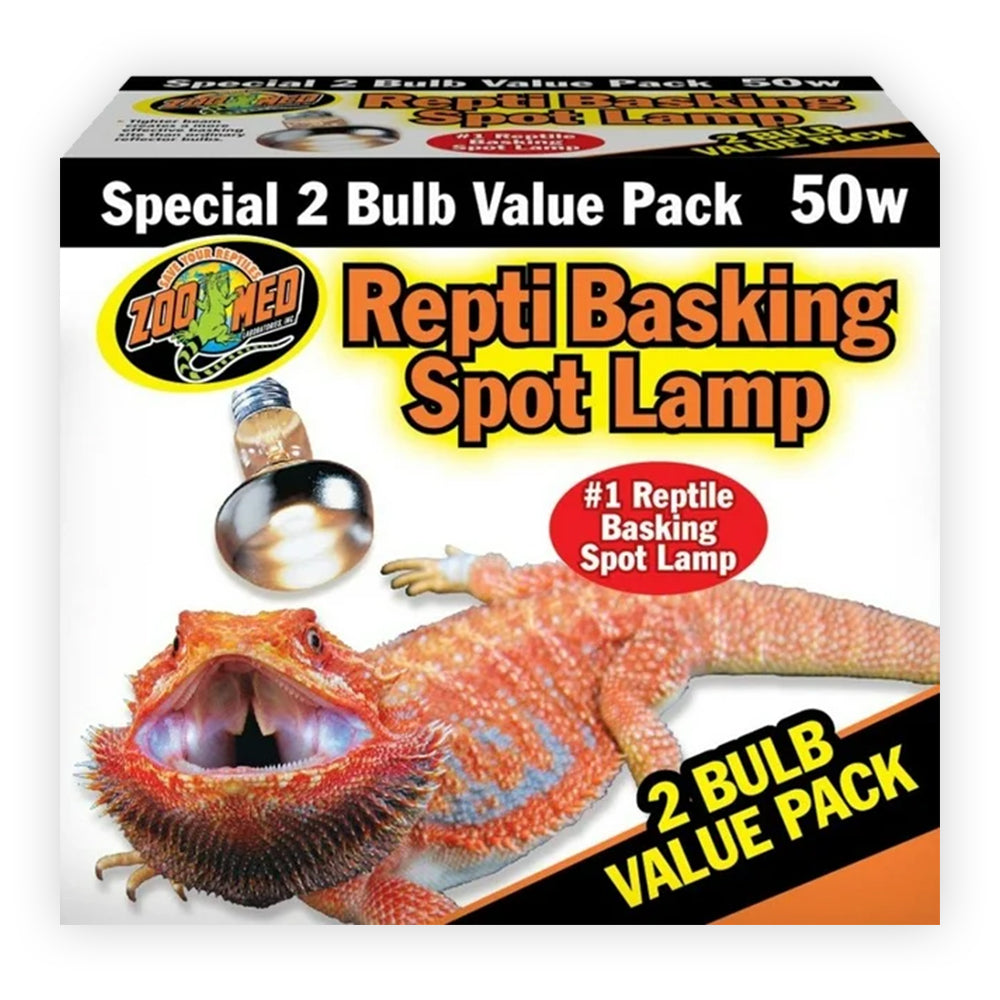 Front of Zoo Med Repti Basking Spot Lamp 50W 2 Count