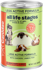 CANIDAE All Life Stages Less Active Canned Dog Food Chicken, Lamb & Fish 13-oz