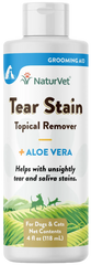 NaturVet Tear Stain Topical Remover for Dogs & Cats 4-oz