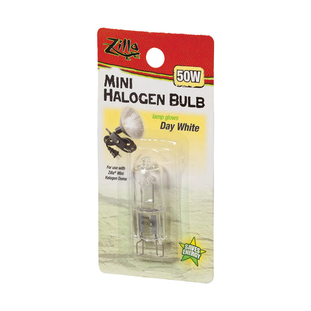 Front of Zilla Day White Light & Heat Mini Halogen Bulb 50W