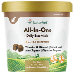 NaturVet All-in-One Soft Chews for Dogs 60 Count 8.4-oz