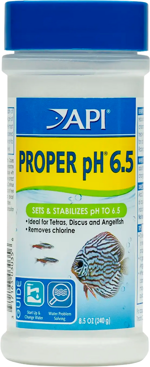 Front of API Proper pH 6.5 Aquarium Water Treatment 8.5-oz