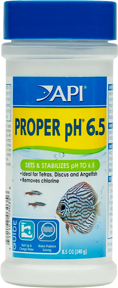 Front of API Proper pH 6.5 Aquarium Water Treatment 8.5-oz