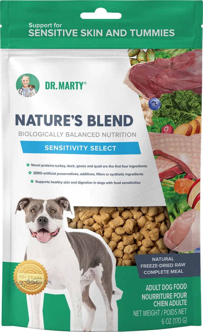 Dr. Marty Nature's Blend Sensitivity Select Freeze-Dried Raw Adult Dog Food 6-oz