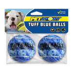 Front of Petsport USA Tuff Ball Dog Toy Blue 2 Count 2.5-in