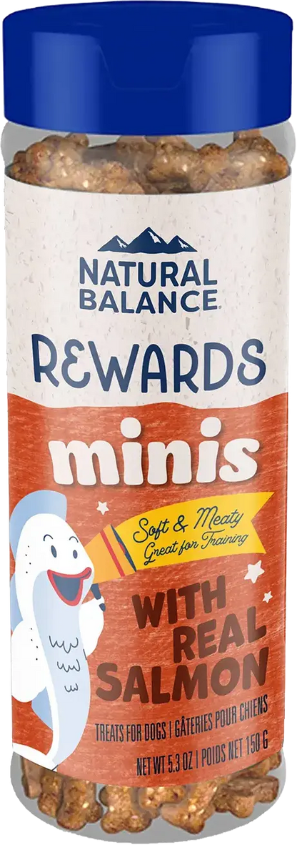Front of Natural Balance Pet Foods Rewards Minis Soft & Meaty Dog Treats Salmon 5.3-oz