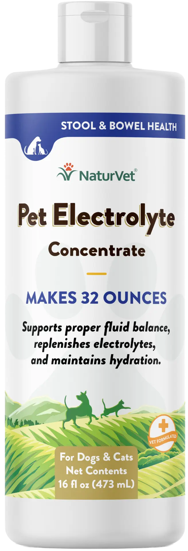 Front of NaturVet Pet Electrolyte Concentrate for Dogs & Cats 16-oz