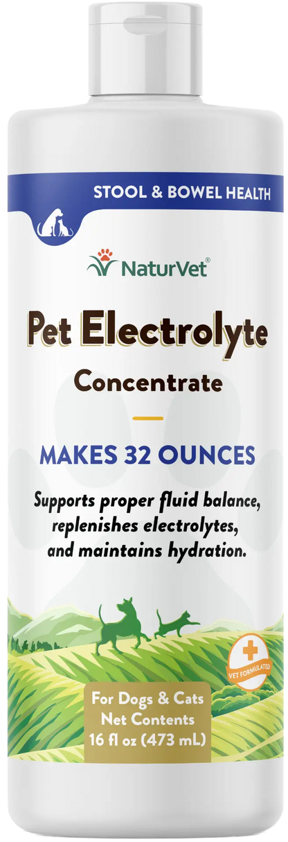Front of NaturVet Pet Electrolyte Concentrate for Dogs & Cats 16-oz